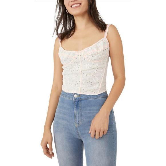Free People | Cotton Eyelet Corset Top - Picture 2 of 10